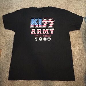 Kiss Army Official Member Black and Red Graphic Tee